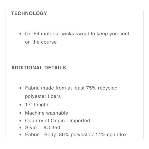 Nike “Mint Foam” Dri-Fit 17” Golf Skort NWT Size XL - Picture 15 of 15